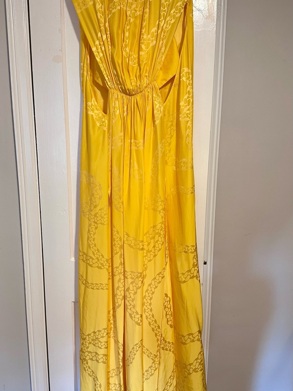 Stella McCartney Bright Yellow Maxi Dress with Chain-Print